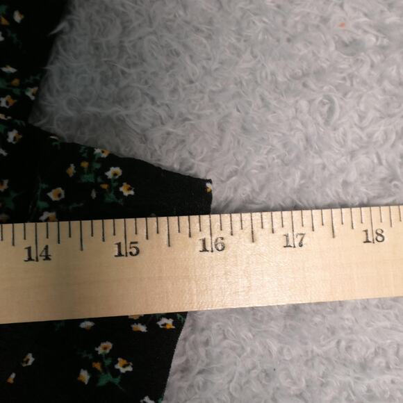 New Anthropologie Hutch Mini Dress Women Medium Black Floral Ruffle Hem Sundress - Picture 6 of 15